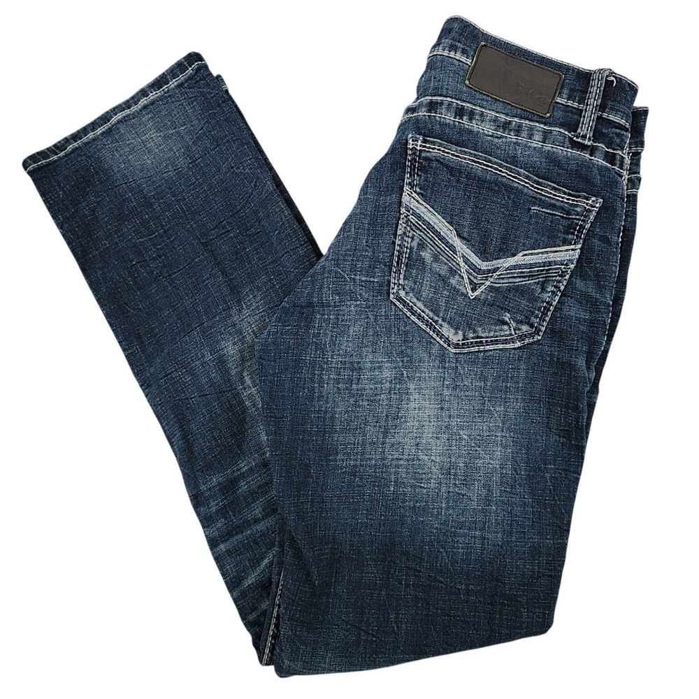 BKE 31R Blue Jake Straight Leg Jeans Dark Wash Denim Western Cowboy Workwear‎